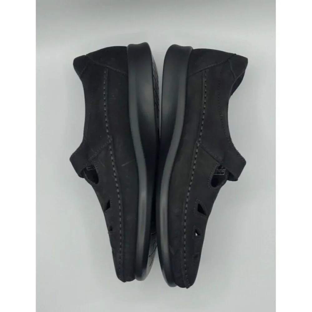 SAS Roamer Sz 8.5 NuBuck Leather Women's Comfort Walking Slip On Shoes Charcoal